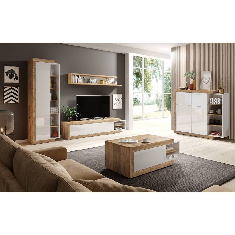 home24 Kommode 151 x 128 x 40cm Weiß von home24
