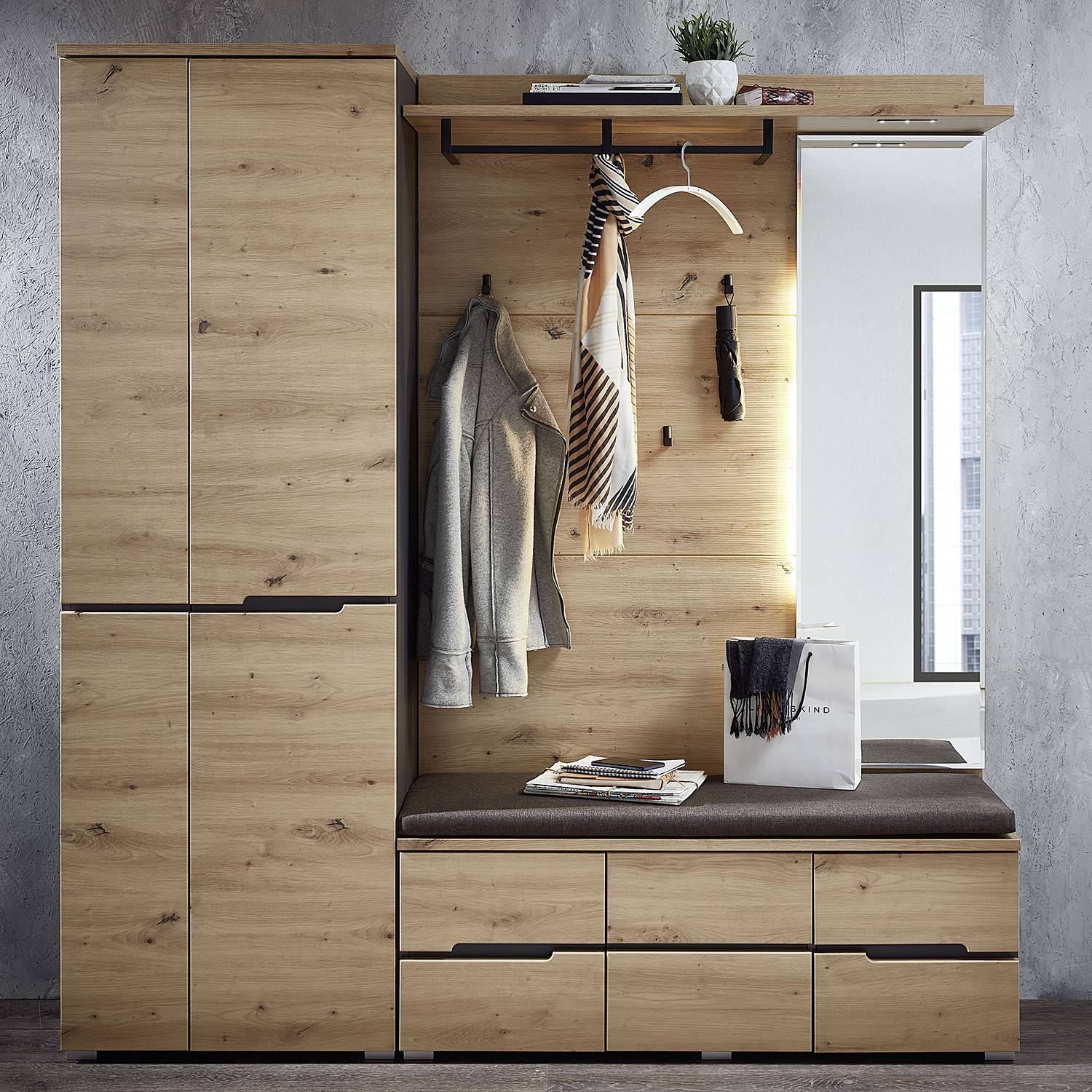 Kompaktgarderobe Moosic 185 cm von loftscape