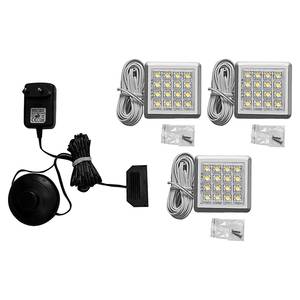 home24 LED-Spot 3er-Set 1 x 1 x 1cm Grau Aluminium von home24
