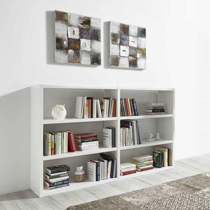 Loftscape Bücherregal Empire Wabenplatte Hochglanz Weiß 185x112x33 cm (BxHxT) von loftscape