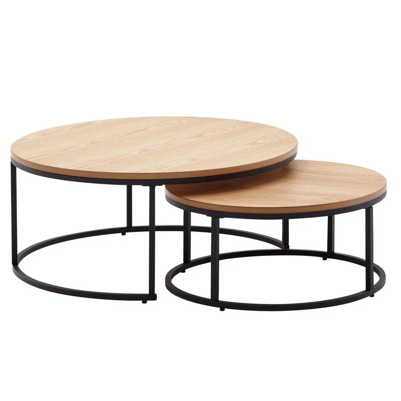 Loftscape Couchtisch Trollsved 2er Set  Eiche Dekor Tisch Möbel Beistelltisch von loftscape