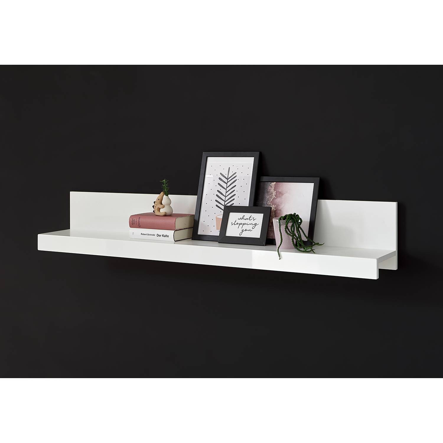 Loftscape Wandboard Cely MDF Hochglanz Weiß 140x22x20 cm (BxHxT) von loftscape