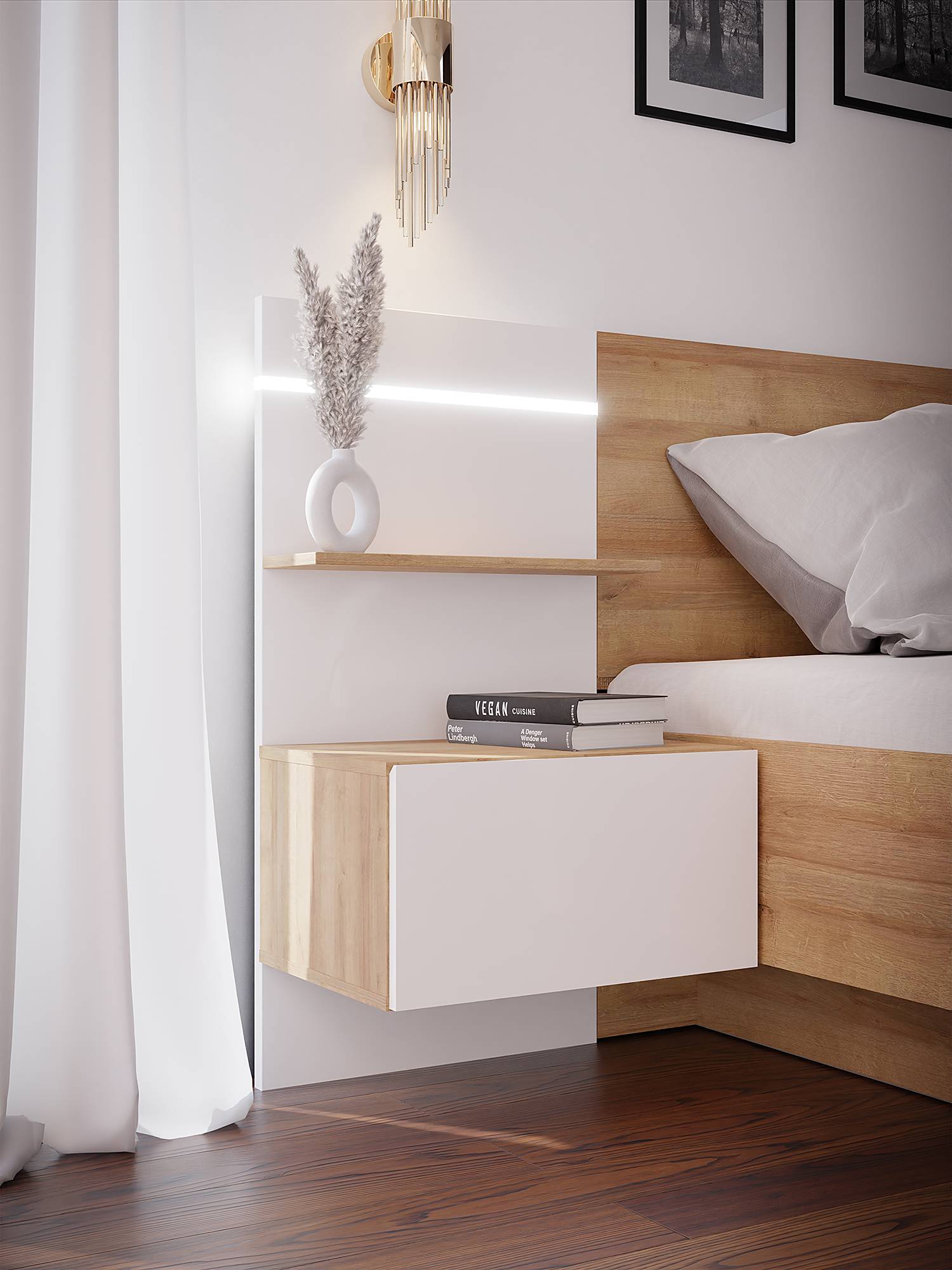 home24 Nachtkommode 51 x 99 x 37cm Braun/Weiß home24 Nachtkommode 51 x 99 x 37cm Braun/Weiß von home24