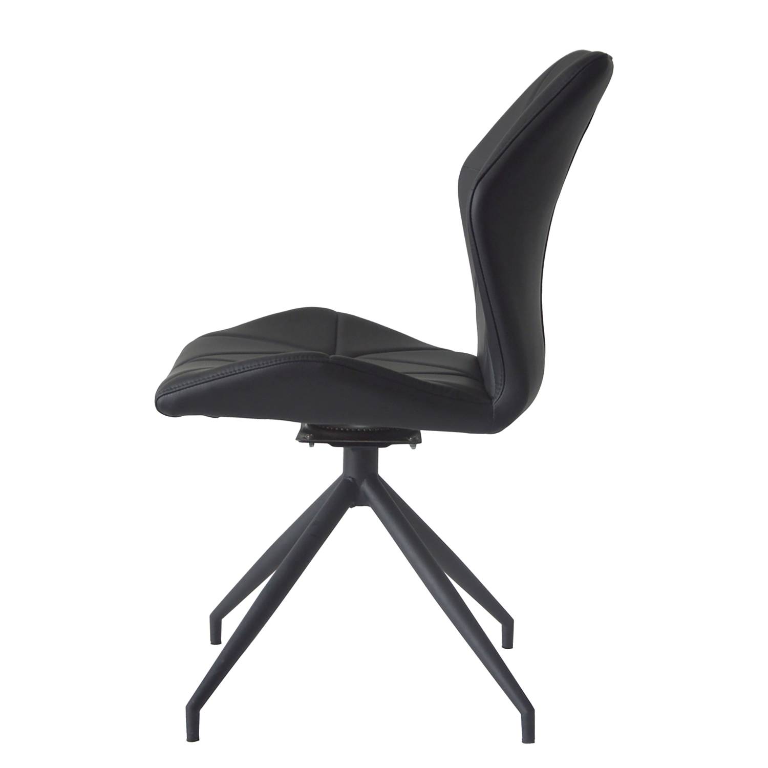 home24 Drehbarer Polsterstuhl Frontera 2er-Set 52 x 91 x 62cm Schwarz/Schwarz von home24