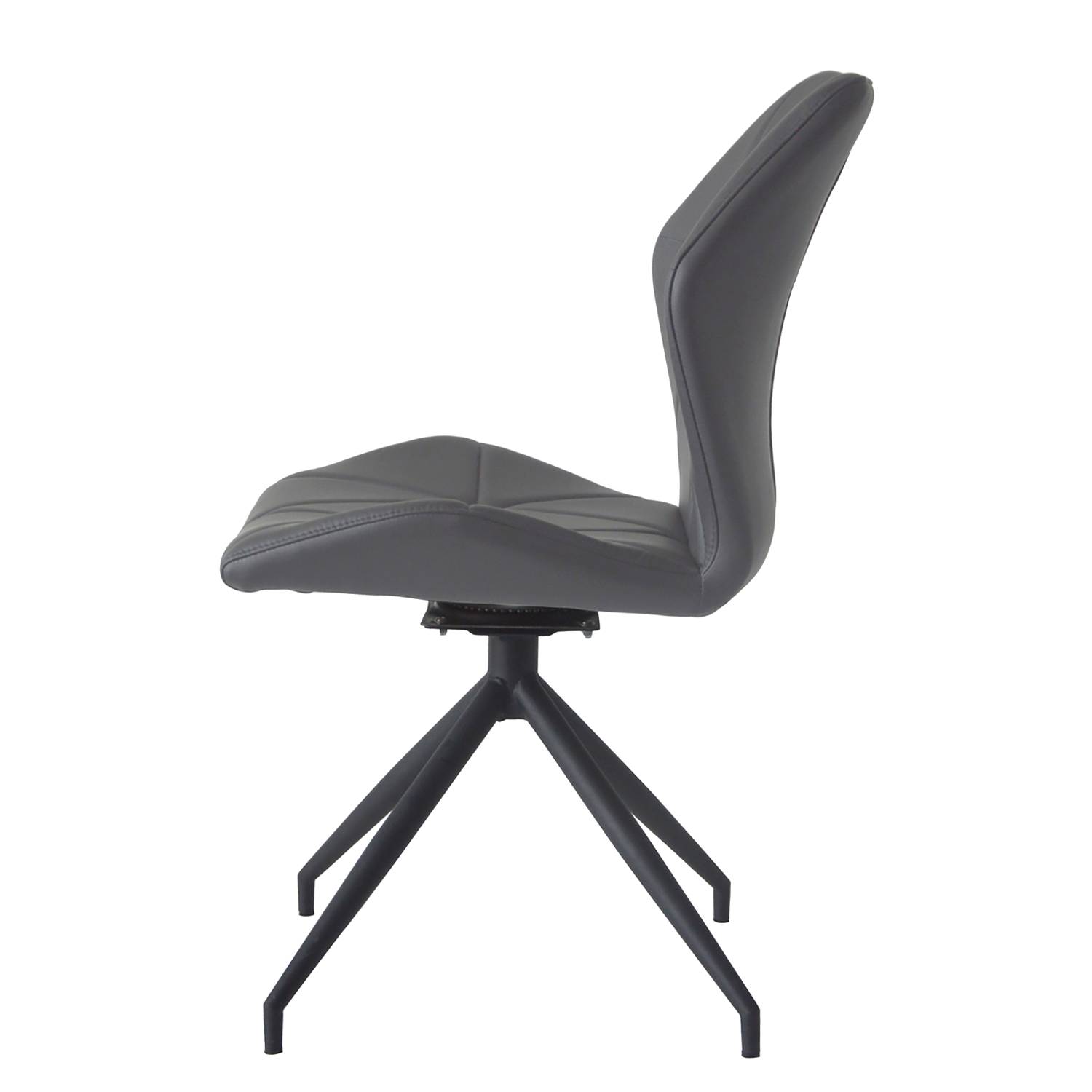 home24 Drehbarer Polsterstuhl Frontera 2er-Set 52 x 91 x 62cm Schwarz/Grau/Grau von home24
