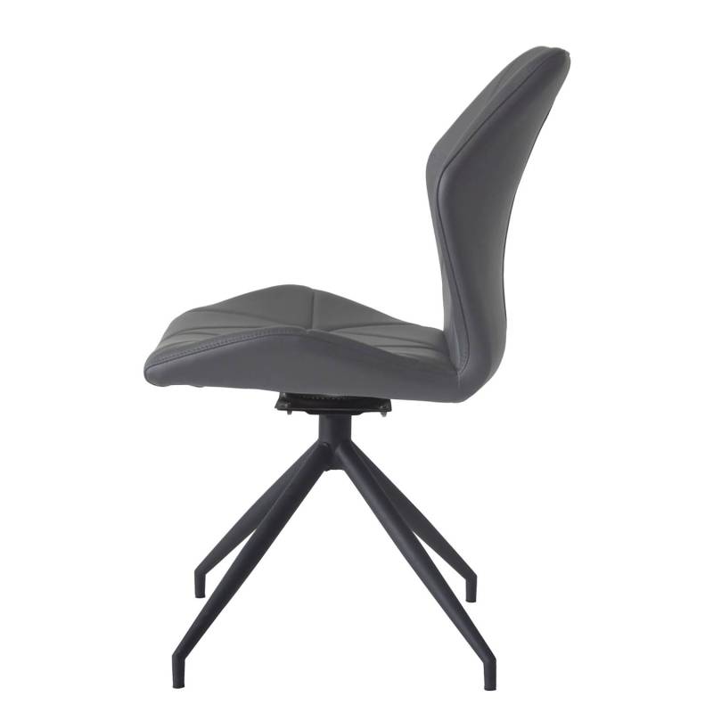 home24 Drehbarer Polsterstuhl Frontera 2er-Set 52 x 91 x 62cm Schwarz/Grau/Grau von home24