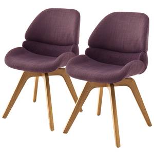 home24 Drehbarer Polsterstuhl Husson 2er-Set 52 x 85 x 65cm Rot/Weinrot von home24