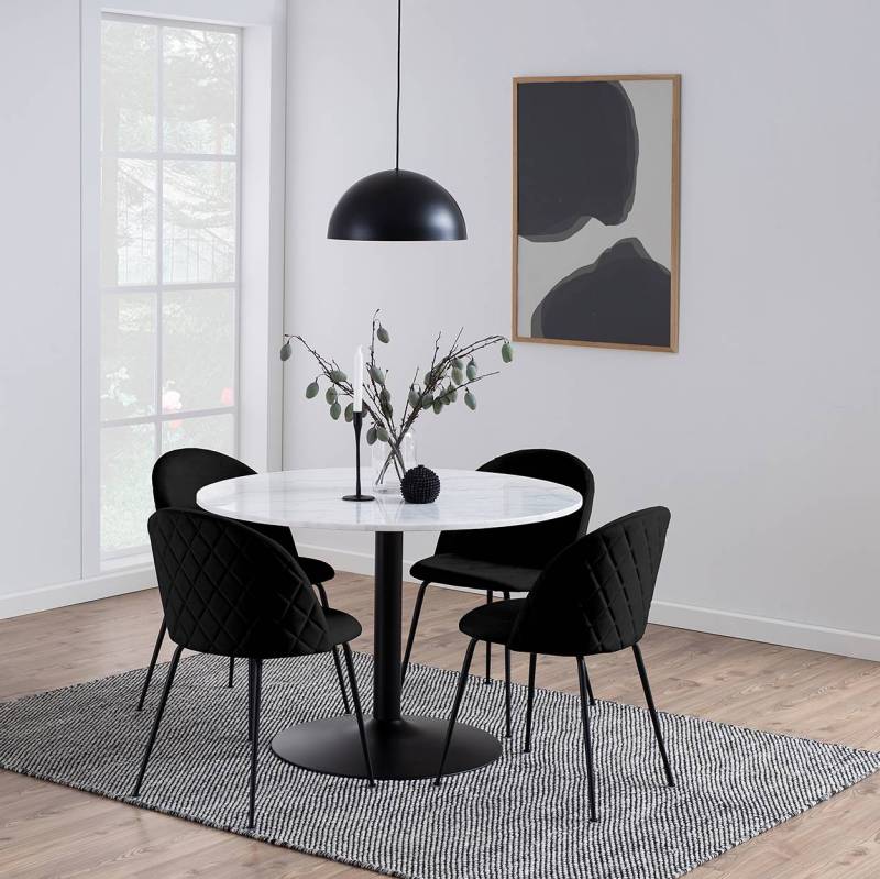 home24 Polsterstuhl Luray 2er-Set 50 x 81 x 54cm Schwarz/Schwarz von home24