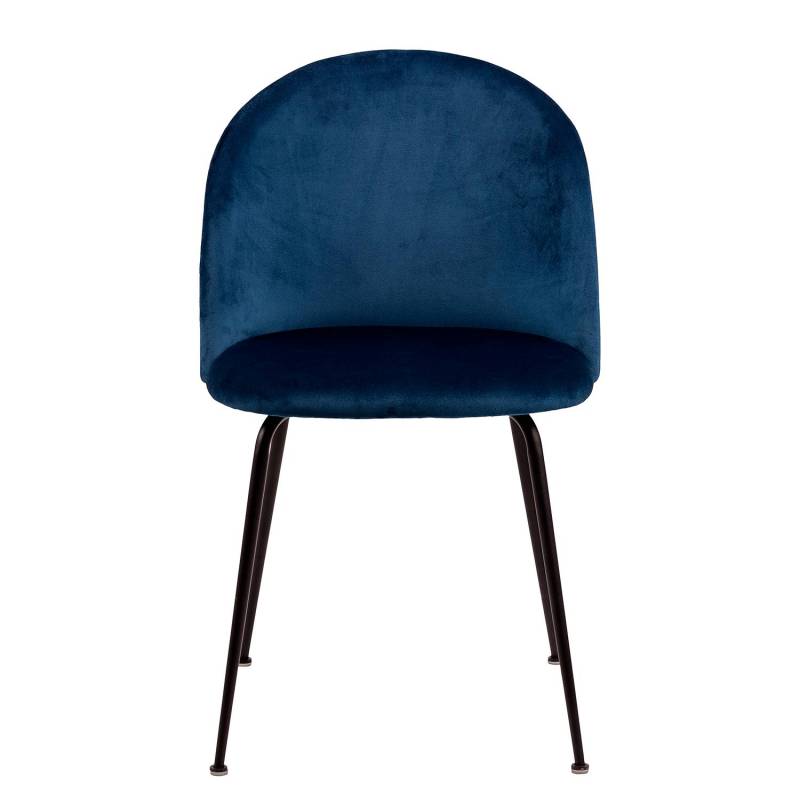 home24 Polsterstuhl Luray 2er-Set 50 x 81 x 54cm Blau/Dunkelblau von home24