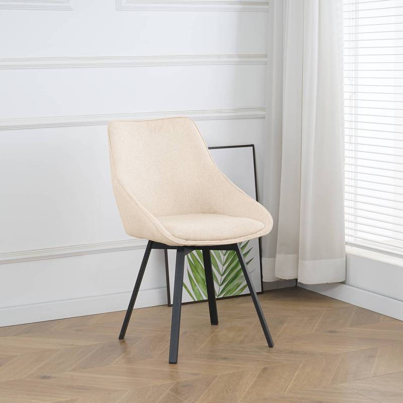 home24 Polsterstuhl Metline 2er-Set 51 x 87 x 59cm Beige/Beige von home24