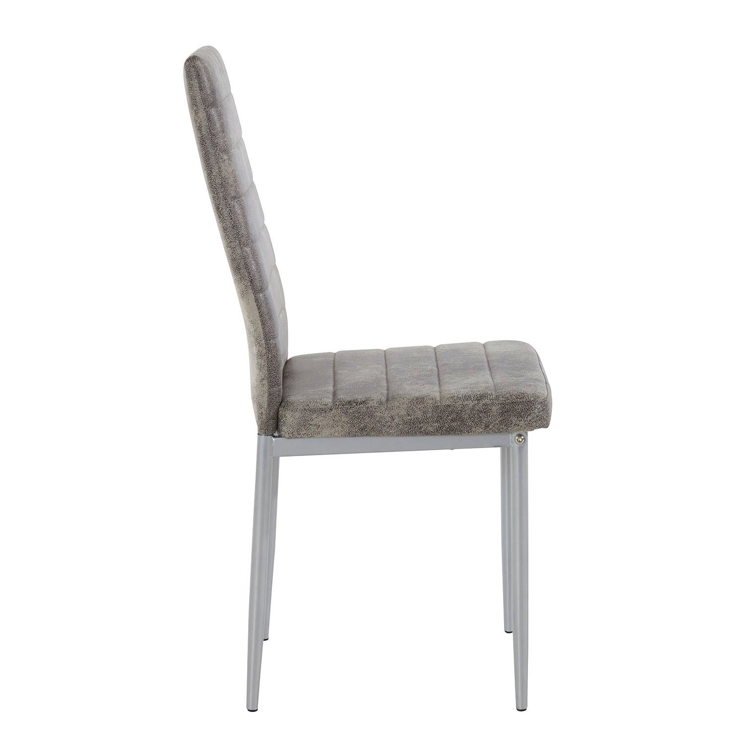 home24 Polsterstuhl Orelle II 2er-Set 42 x 96 x 53cm Grau/Grau von home24