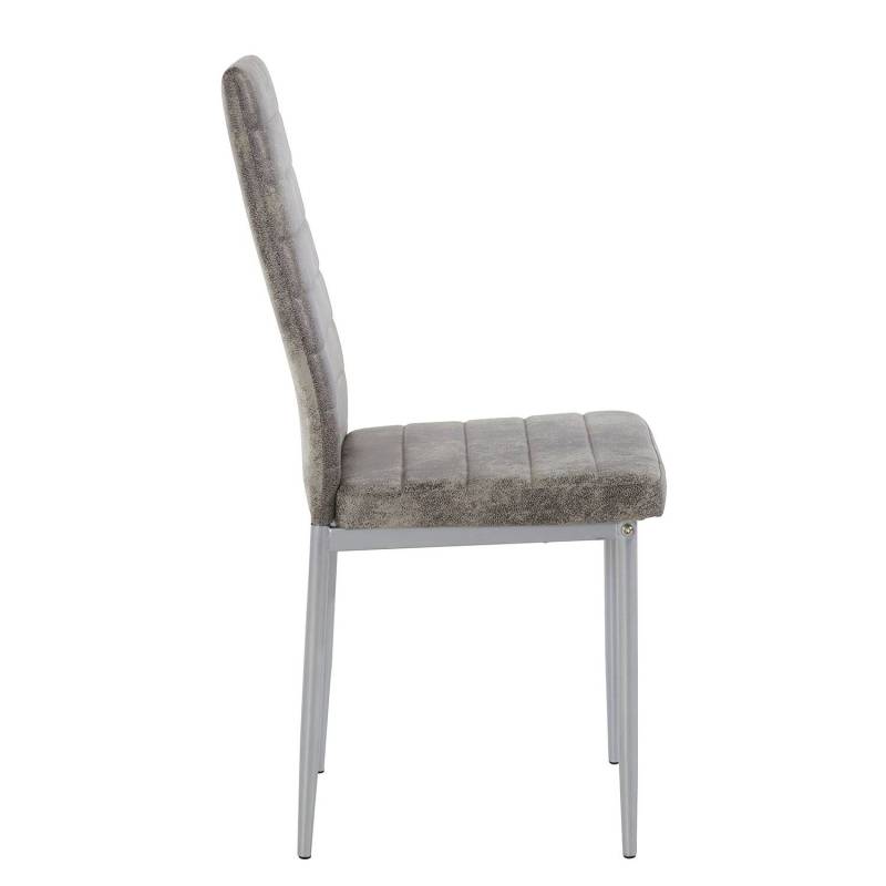 home24 Polsterstuhl Orelle II 2er-Set 42 x 96 x 53cm Grau/Grau von home24