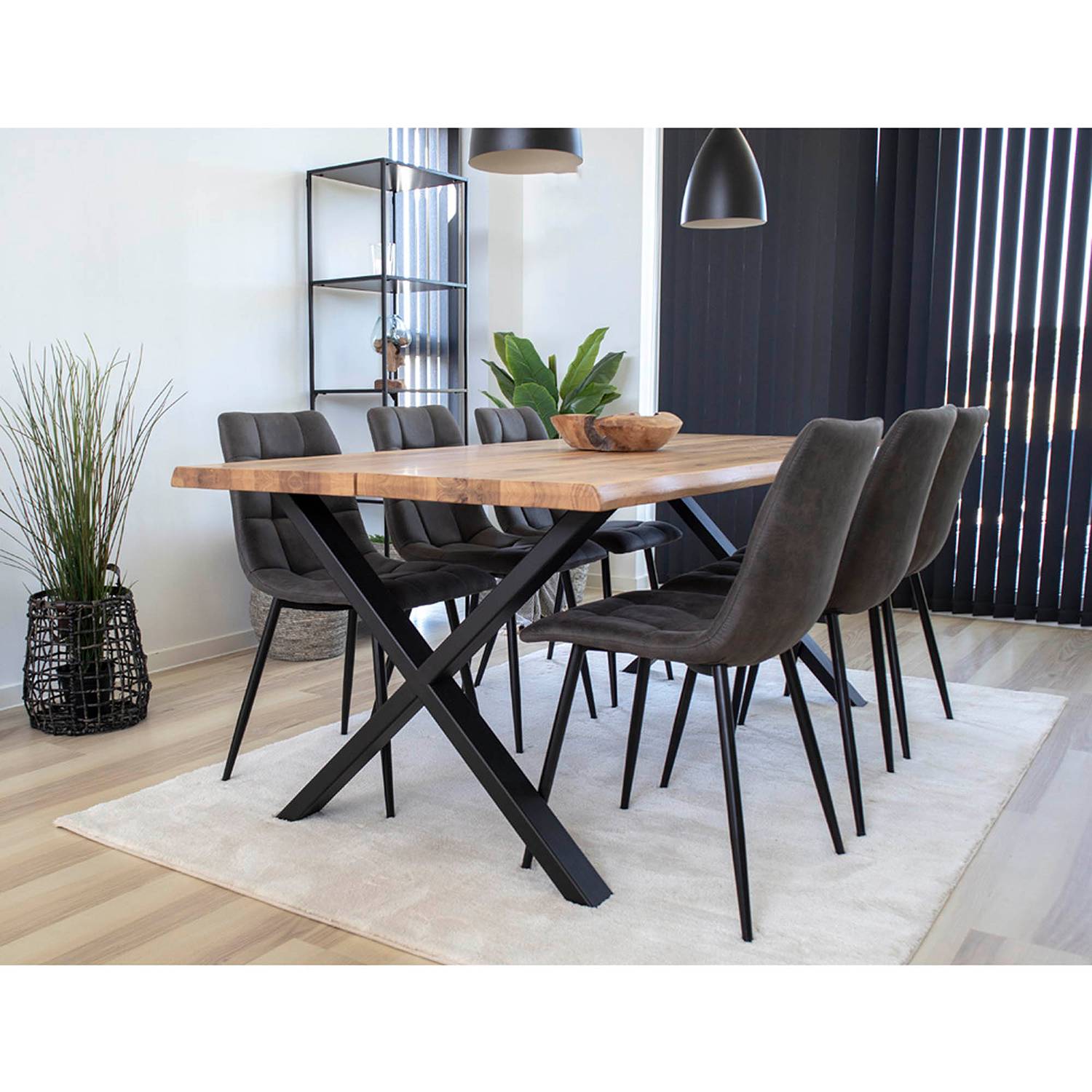 home24 Polsterstuhl Ormoy I 2er-Set 44 x 86 x 55cm Grau von home24