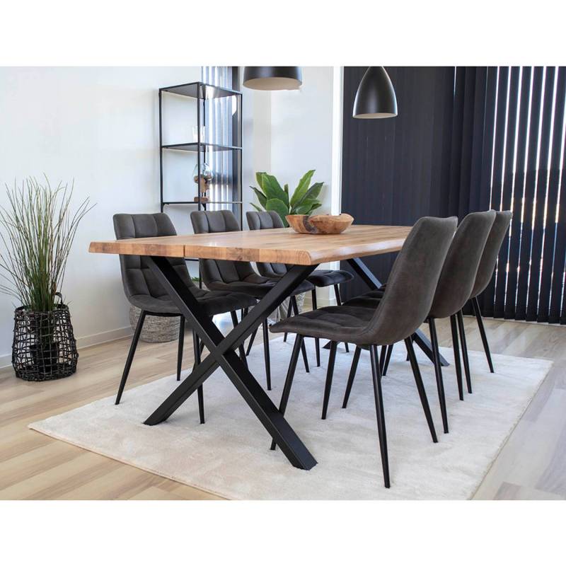 home24 Polsterstuhl Ormoy I 2er-Set 44 x 86 x 55cm Grau von home24