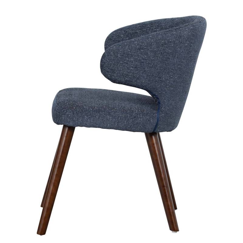 home24 Polsterstuhl Pilate 2er-Set 55 x 77 x 65cm Blau/Jeansblau von home24