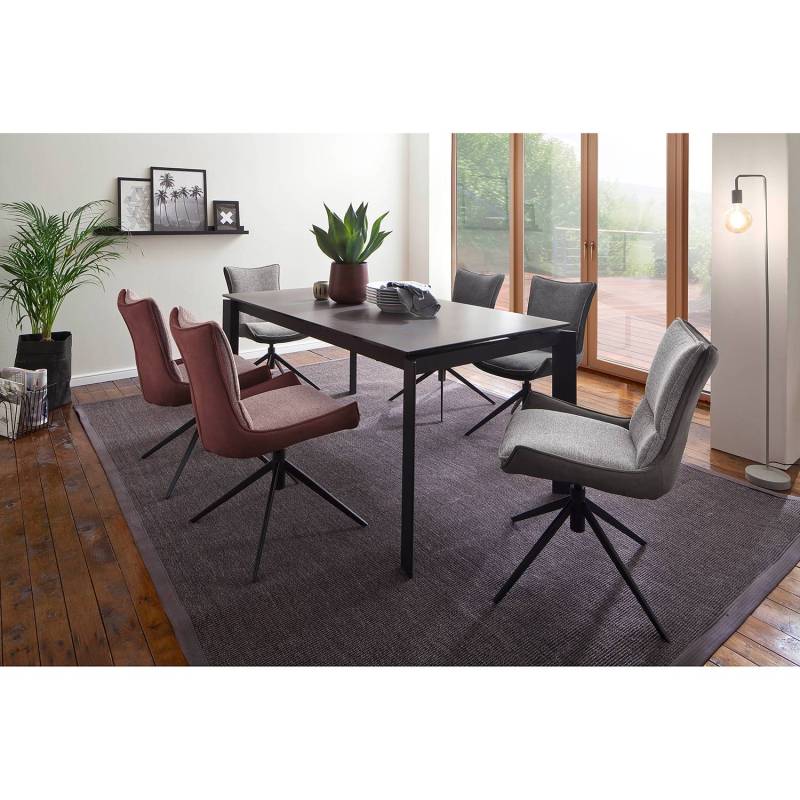 home24 Drehbarer Polsterstuhl Ramilles 2er-Set 57 x 89 x 66cm Grau/Anthrazit von home24