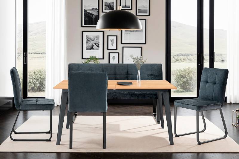 home24 Polsterstuhl Tilton I 2er-Set 46 x 86 x 55cm Grau/Dunkelgrau von home24