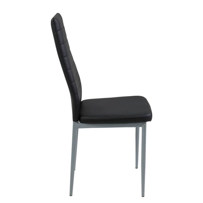 home24 Polsterstuhl Winsted 42 x 98 x 44cm 2er Set Schwarz/Schwarz von home24