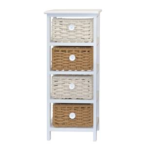 home24 Regal Lucka Paulownia Massiv, lackiert MDF Mitteldichte Holzfaserplatte Körbe aus Wolle Weiß/Weiß/Creme 74cm home24 Regal Lucka Paulownia Massiv, lackiert MDF Mitteldichte Holzfaserplatte Körbe aus Wolle Weiß/Weiß/Creme 74cm von home24