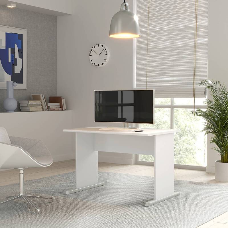 home24 Schreibtisch 108cm Weiß/Weiß von home24
