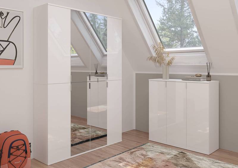 home24 Schuhschrank Typ B 121cm Weiß/Weiß von home24