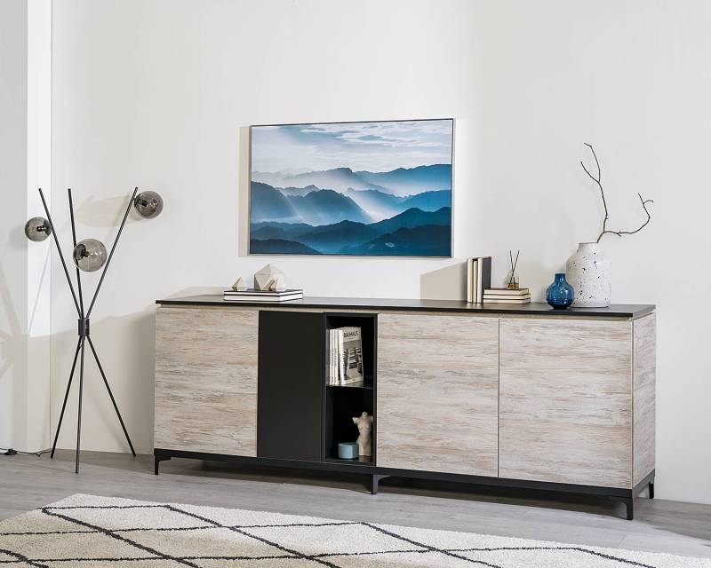 home24 Sideboard Davii 248 x 90 x 48cm Beige von home24