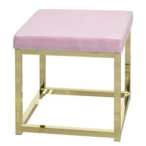 home24 Sitzhocker Traveston 45 x 45 x 45cm Pink/Messing/Rosa von home24