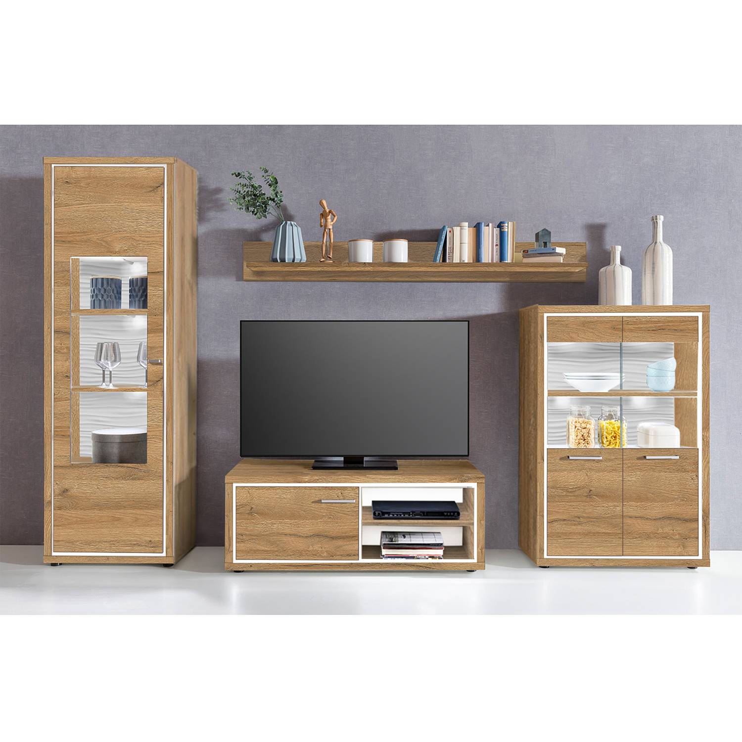 home24 Wandboard Spanplatte, foliert Braun/Eiche Dekor 116cm home24 Wandboard Spanplatte, foliert Braun/Eiche Dekor 116cm von home24