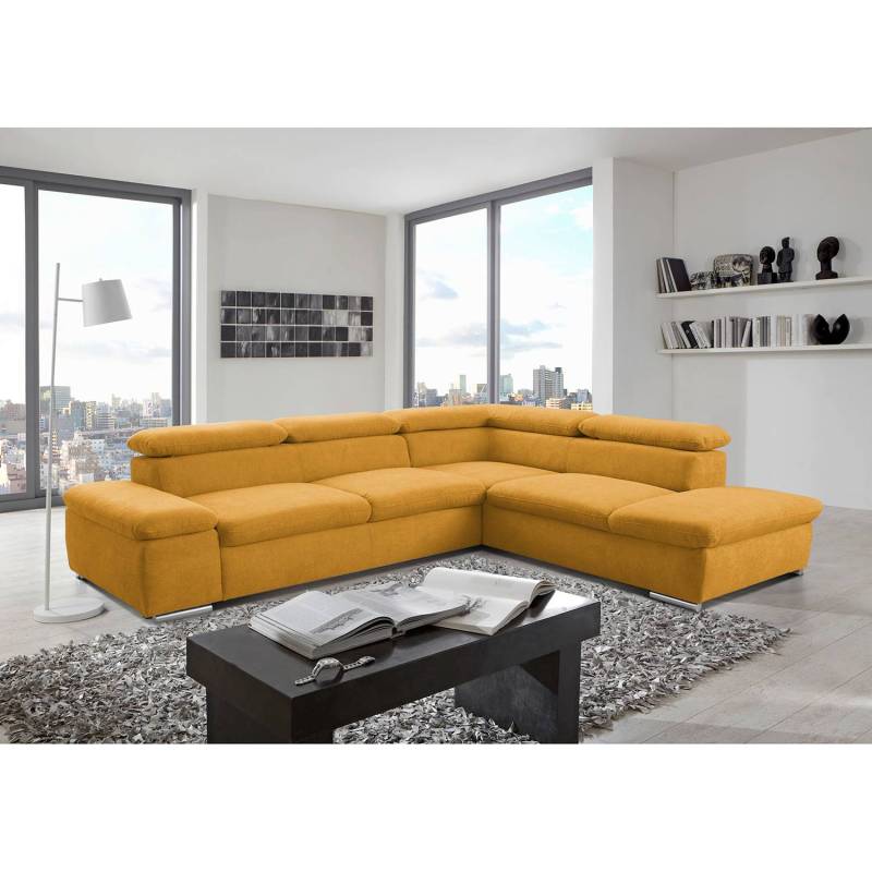 loftscape Ecksofa Glenaire I Melonengelb Strukturstoff 273x88x225 cm von sit&more