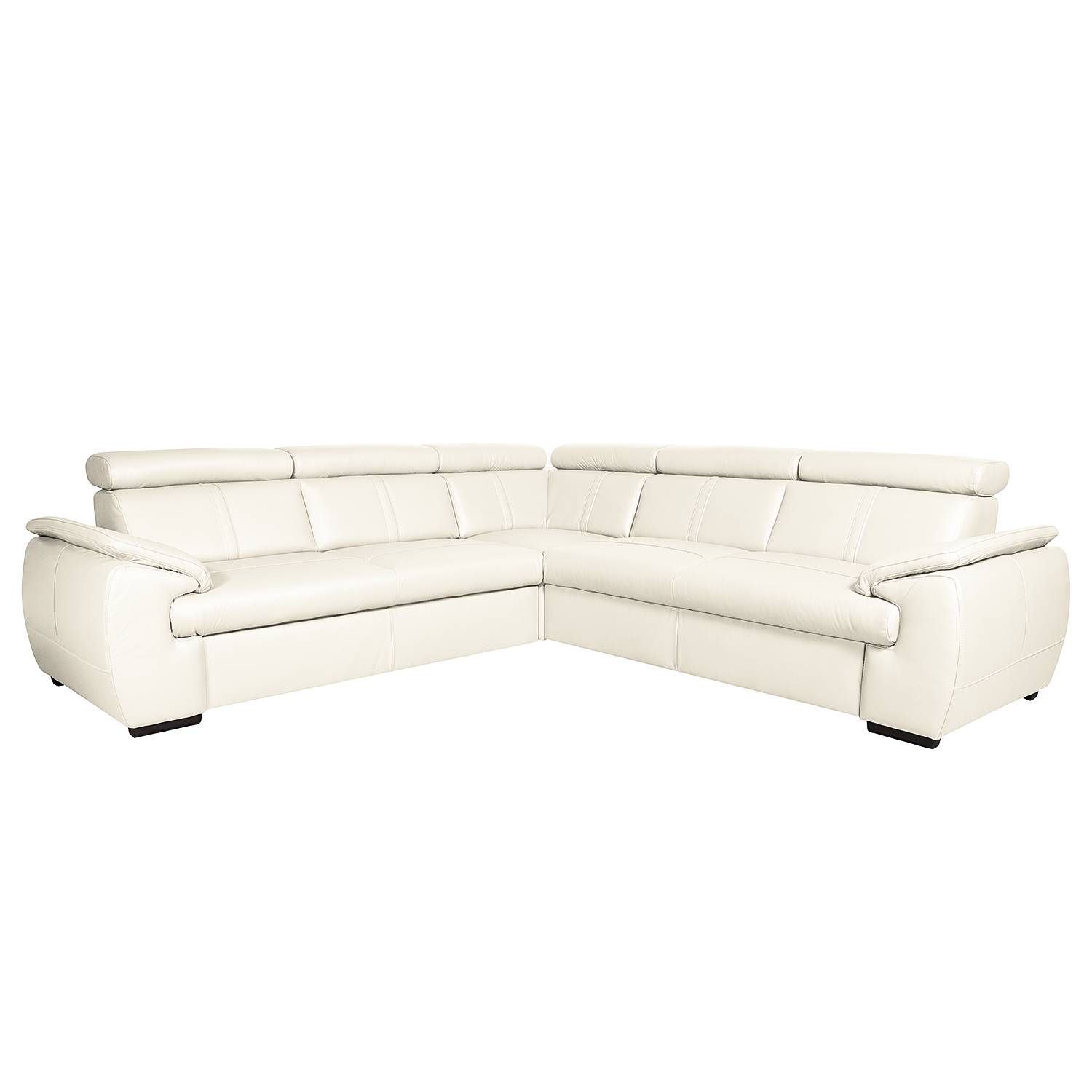 loftscape Ecksofa Olival III Altweiß Echtleder 265x82x265 cm mit Schlaffunktion und Bettkasten von loftscape