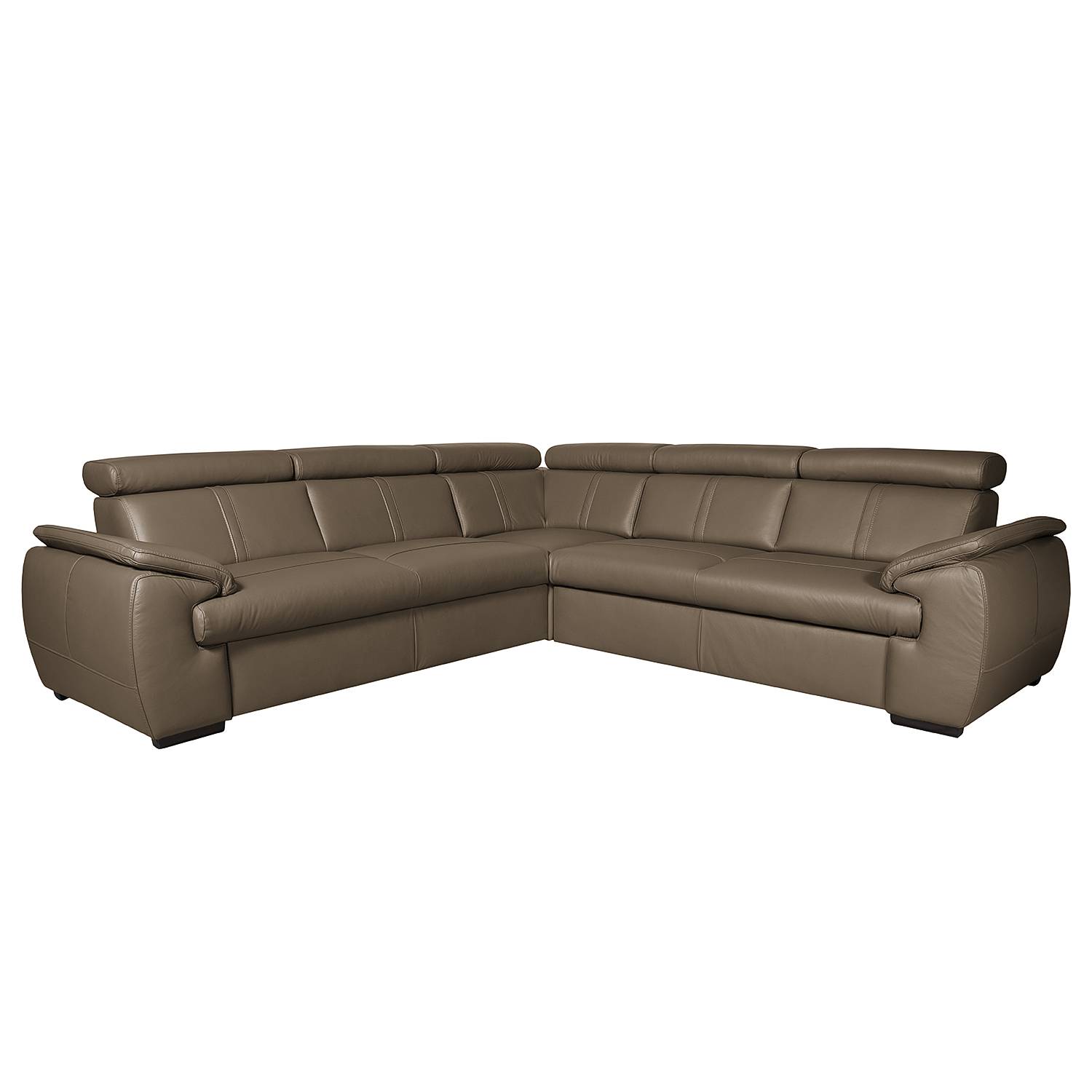 loftscape Ecksofa Olival III Muskat Echtleder 265x82x265 cm mit Schlaffunktion und Bettkasten von loftscape