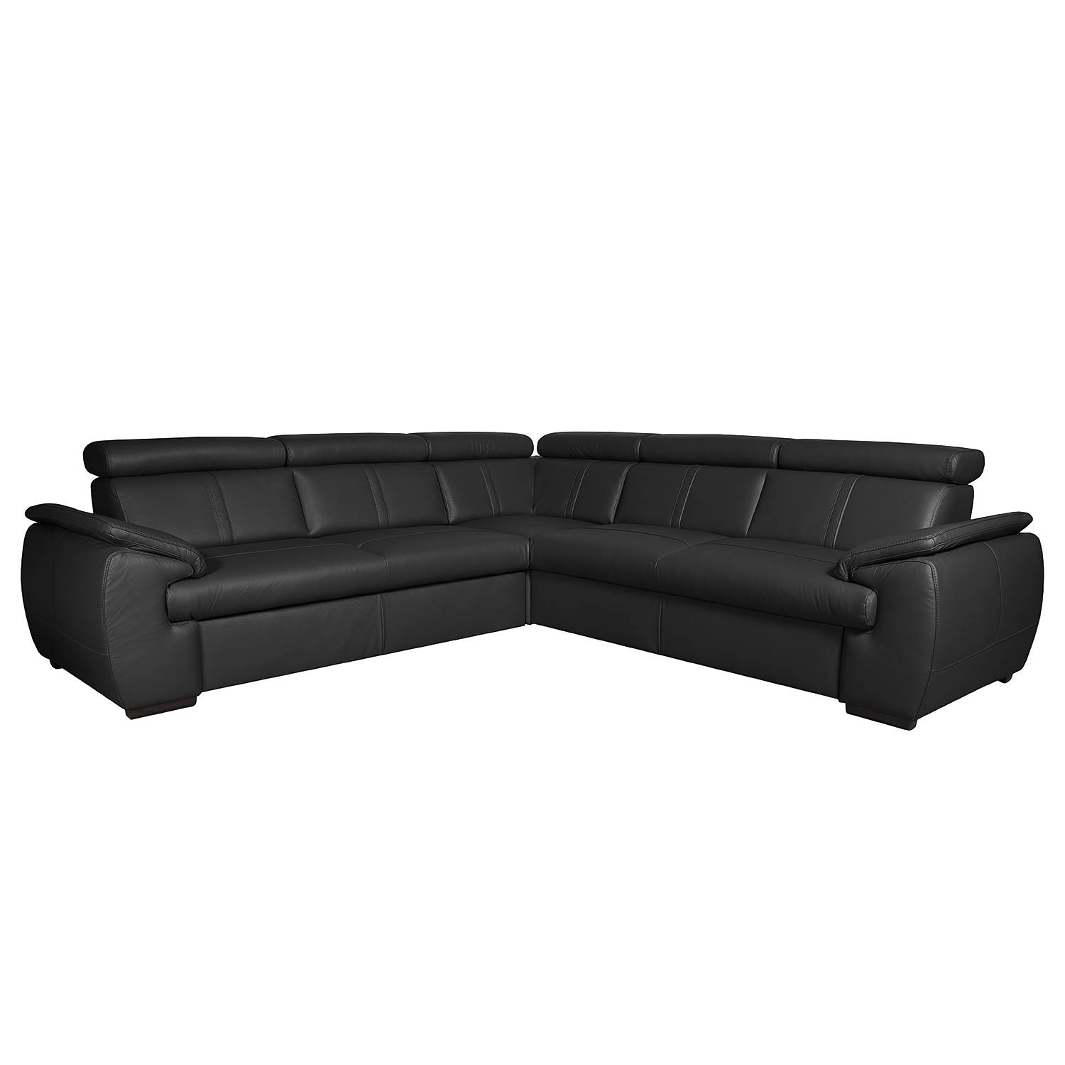 loftscape Ecksofa Olival III Schwarz Echtleder 265x82x265 cm mit Schlaffunktion und Bettkasten von loftscape