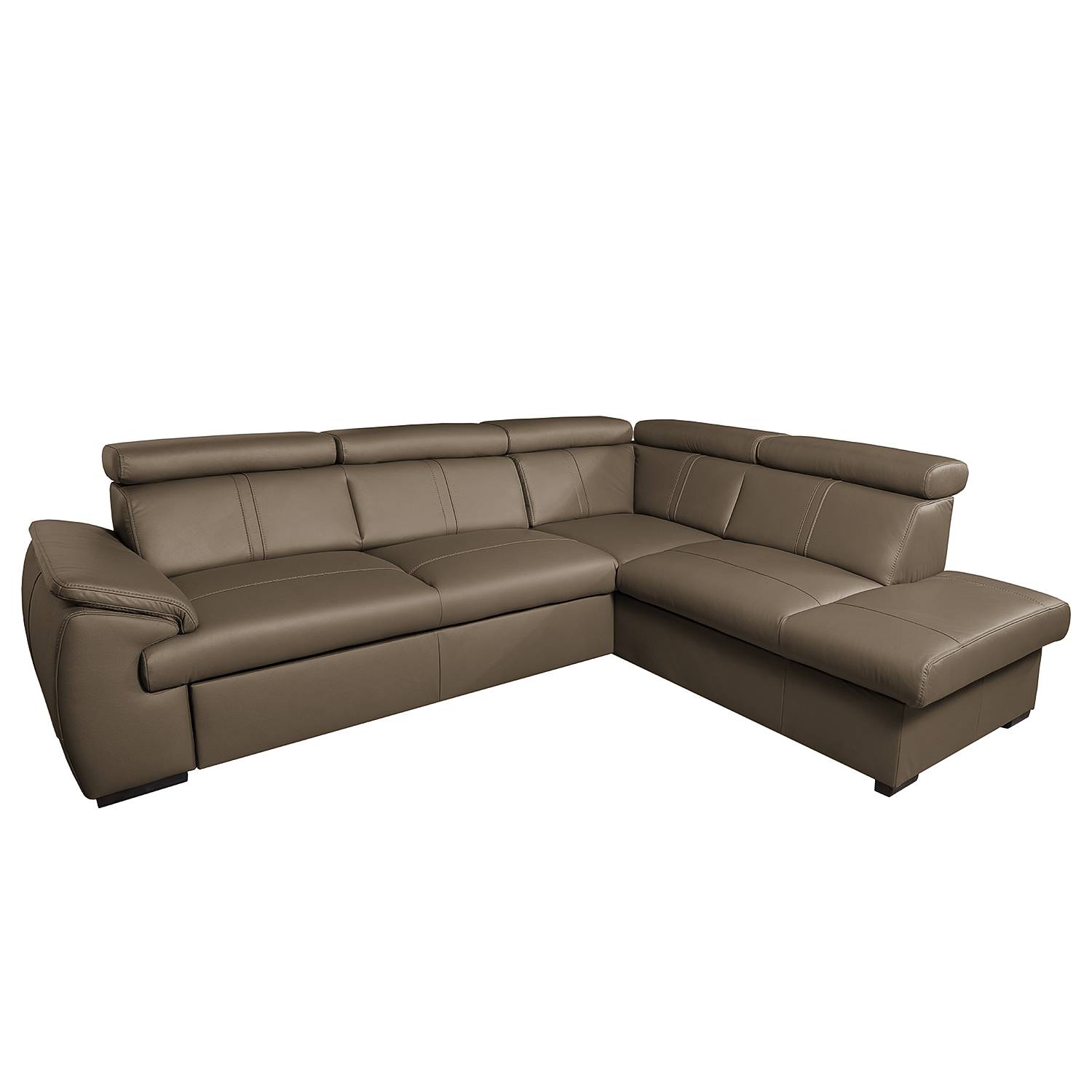 loftscape Ecksofa Olival IV 2-Sitzer Muskat Echtleder 265x82x210 cm mit Schlaffunktion und Bettkasten von loftscape