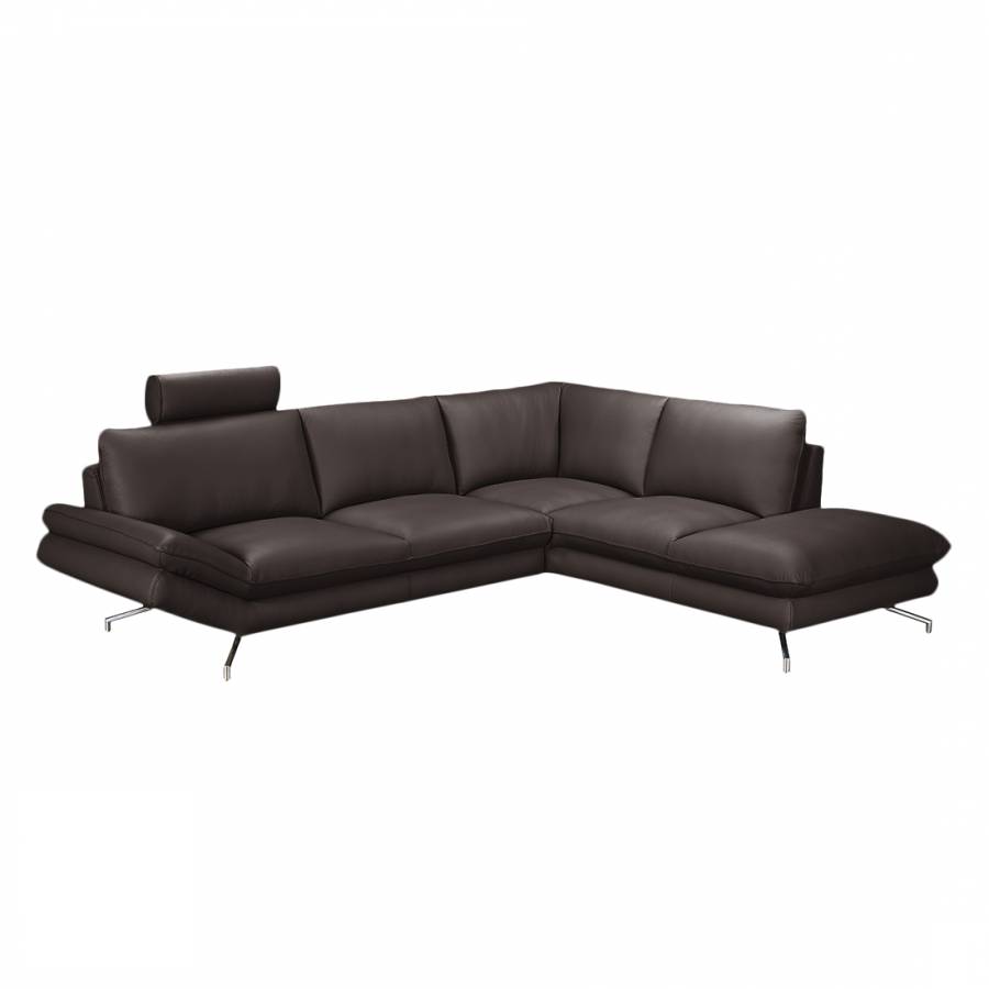 loftscape Ecksofa Sharon 2,5-Sitzer Mokka Echtleder 276x83x220 cm (BxHxT) Modern von loftscape