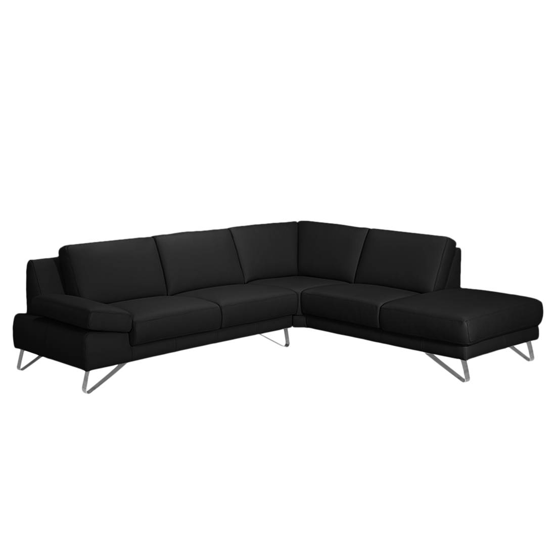 loftscape Ecksofa Silvano 2,5-Sitzer Schwarz Echtleder 270x81x232 cm (BxHxT) Modern von loftscape