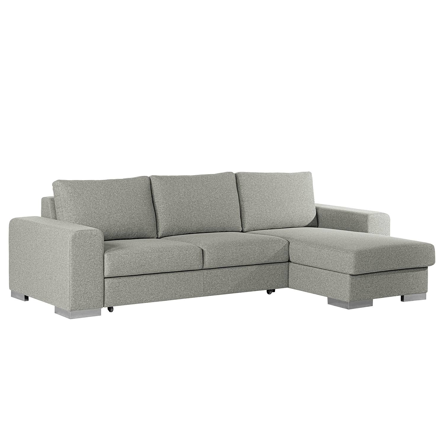 loftscape Ecksofa Vassy Hellgrau Webstoff 275x85x164 cm mit Schlaffunktion und Bettkasten von Bizzarto