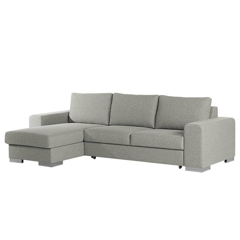 loftscape Ecksofa Vassy Hellgrau Webstoff 275x85x164 cm mit Schlaffunktion und Bettkasten von Bizzarto