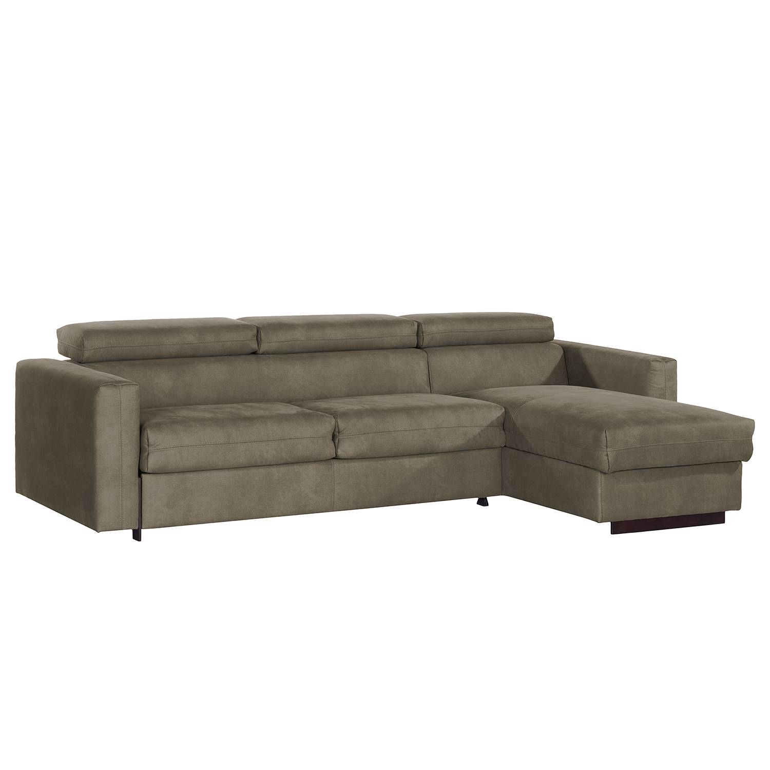 loftscape Ecksofa Wissant I Dunkelbraun Microfaser 287x76x168 cm mit Schlaffunktion von loftscape