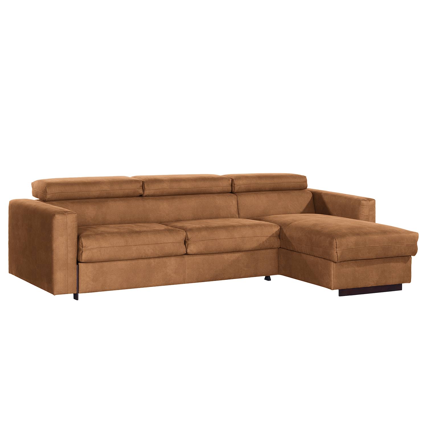 loftscape Ecksofa Wissant I Nougat Microfaser 287x76x168 cm mit Schlaffunktion von loftscape