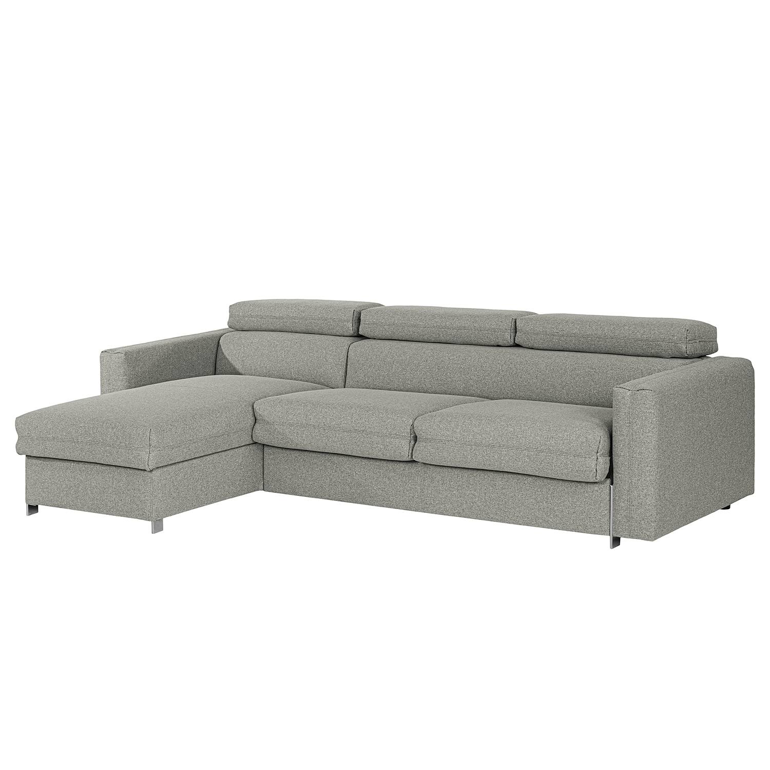 loftscape Ecksofa Wissant II Hellgrau Webstoff 287x76x164 cm mit Schlaffunktion von loftscape