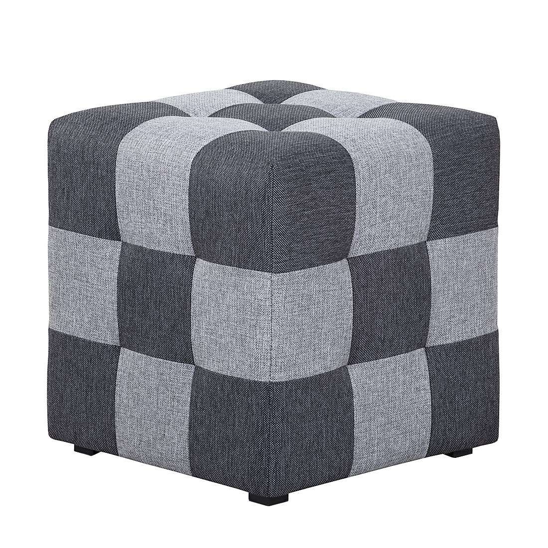 loftscape Hocker Chess Hellgrau/Dunkelgrau Webstoff 45x45x45 cm (BxHxT) Modern von loftscape