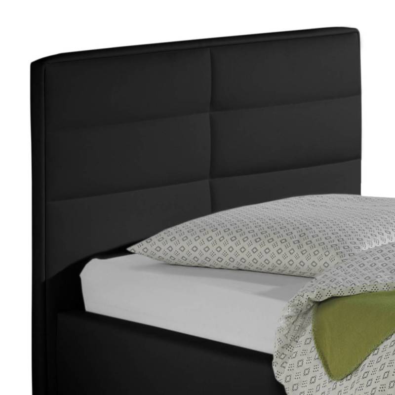 home24 Polsterbett Parsberg II 100 x 200cm Kunstleder Schwarz/Schwarz von home24