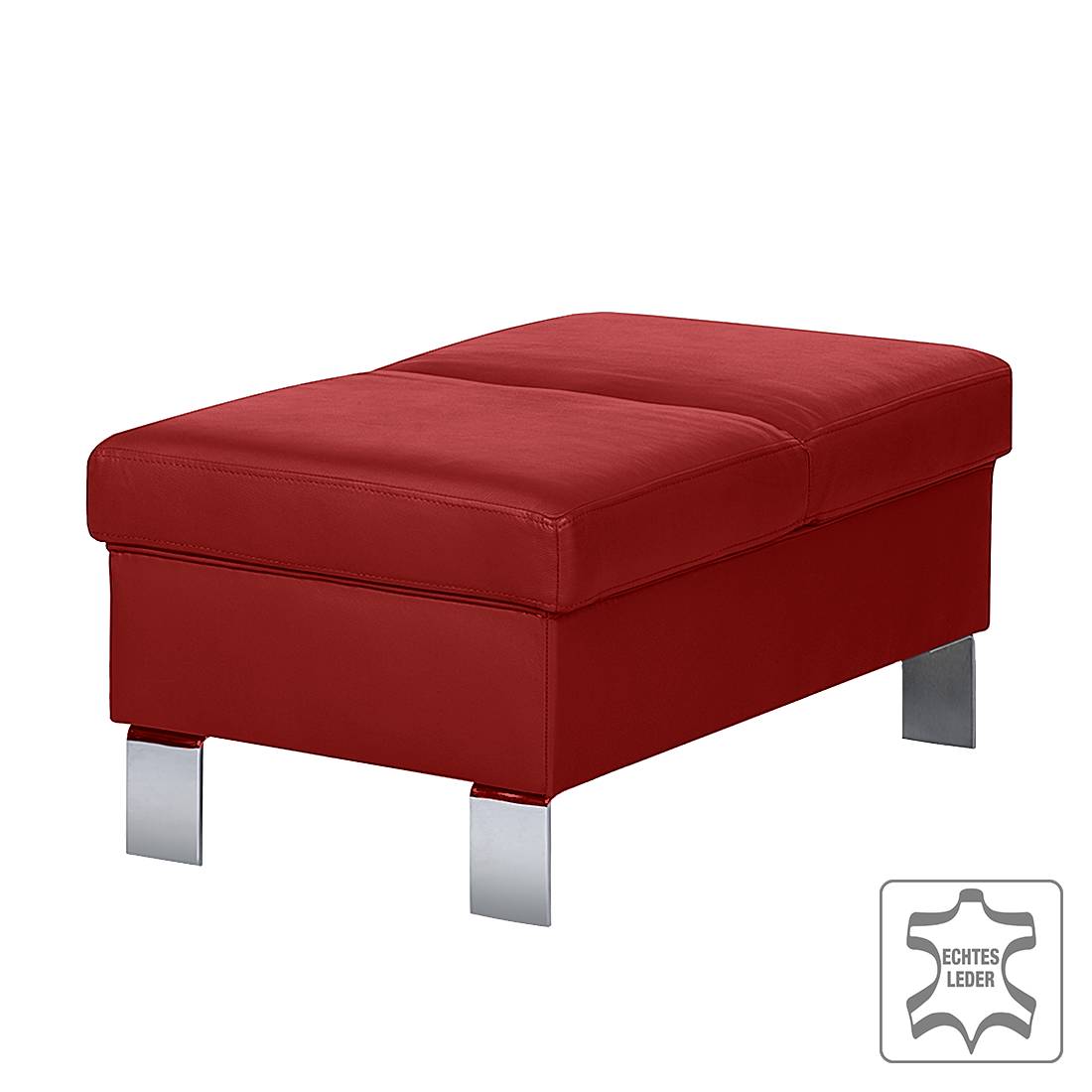 loftscape Polsterhocker Peillon Rot Echtleder 85x41x65 cm (BxHxT) Modern von loftscape