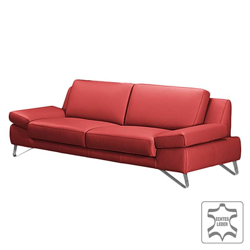 loftscape Sofa Silvano 3-Sitzer Kaminrot Echtleder 228x81x90 cm (BxHxT) Modern von loftscape