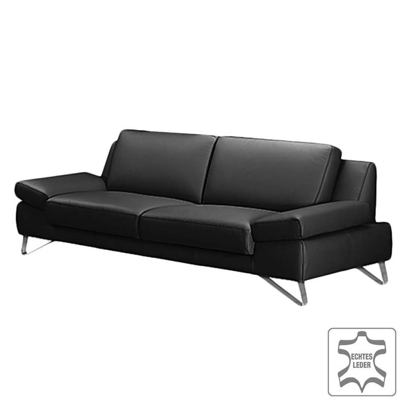 loftscape Sofa Silvano 3-Sitzer Schwarz Echtleder 228x81x90 cm (BxHxT) Modern von loftscape