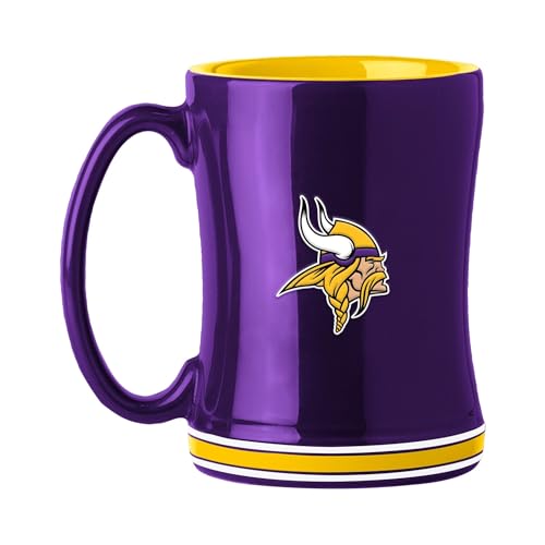 Logo Brands 618-C14RM: Minnesota Vikings Relief Tasse 400 ml von logobrands