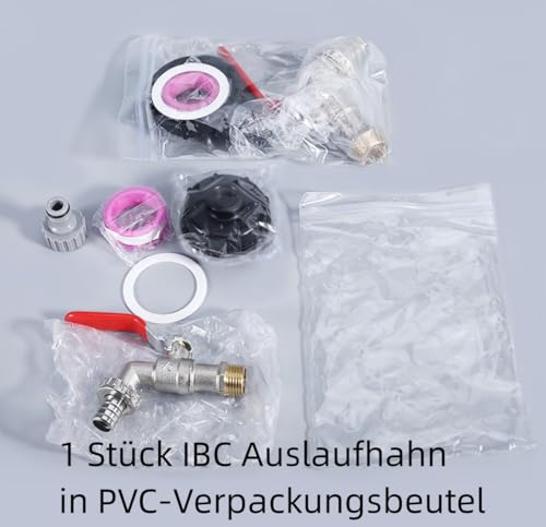 Lohill IBC Auslaufhahn, 1000L Wassertank Wasserhahn aus Legierung Kugelhahn,IBC Adapter für Wassertank Wasserhahn, Regenwassertank IBC Tank Container Zubehör(mit 3/4 Zoll Anschluss) von lohill