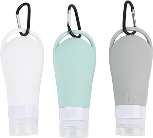 lohill 3 Stücke Futtertube Hund, Futtertube zum Befüllen Hund, Befüllbare Tuben mit Karabiner, Reiseflaschen, Nassfutter Silikon Reiseflaschen für Hundetraining als Belohnung, Haustier Draussen(90ml) von lohill