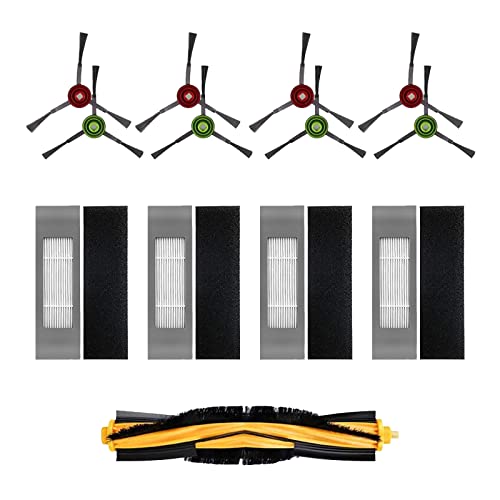 LOHILL Filter Bürste Ersatzteile Zubehör Set für Ecovacs DEEBOT N8 N8+ N8 PRO N8 PRO+ N10 Plus Staubsauger Roboter (1 Hauptbürste + 4 Filter + 8 Seitenbürste) von LOHILL