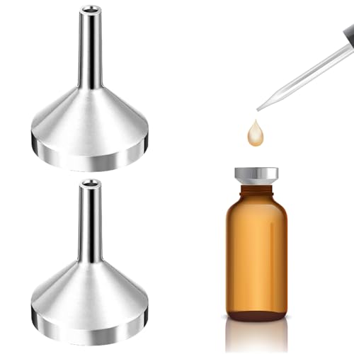 2 Stück Mini Trichter Edelstahl Trichter Klein Einfülltrichter Kleiner Trichter Küche Metalltrichter Minitrichter aus Aluminium für Füllung Zerstäuber Küche Flaschen Kosmetik Liquid(Silber, Dia.18mm) von lokxmve